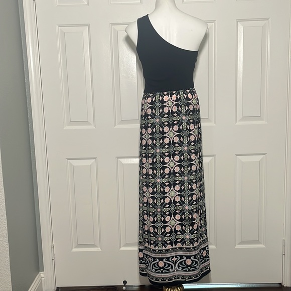 RACHEL Rachel Roy Casual One-Shoulder Maxi Dress Black & floral Size M - Picture 8 of 15